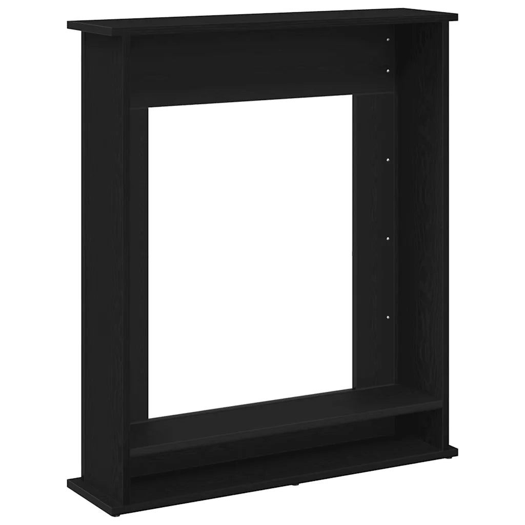 Cornice per Camino Rovere Nero 75x20x87,5 cm in Truciolato 865983