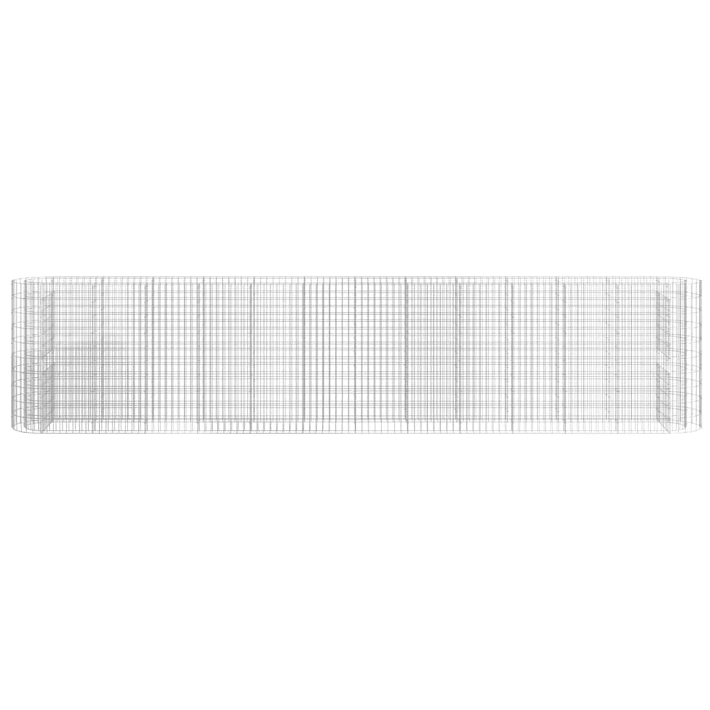 Aiuola rialzata in gabbione di ferro zincato 470 x 50 x 100 cm Argento 02_0039920