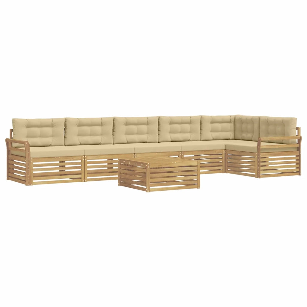 Set di divani da esterno 7 pcs Bianco e Beige 79 x 79 x 37 cm 3390608