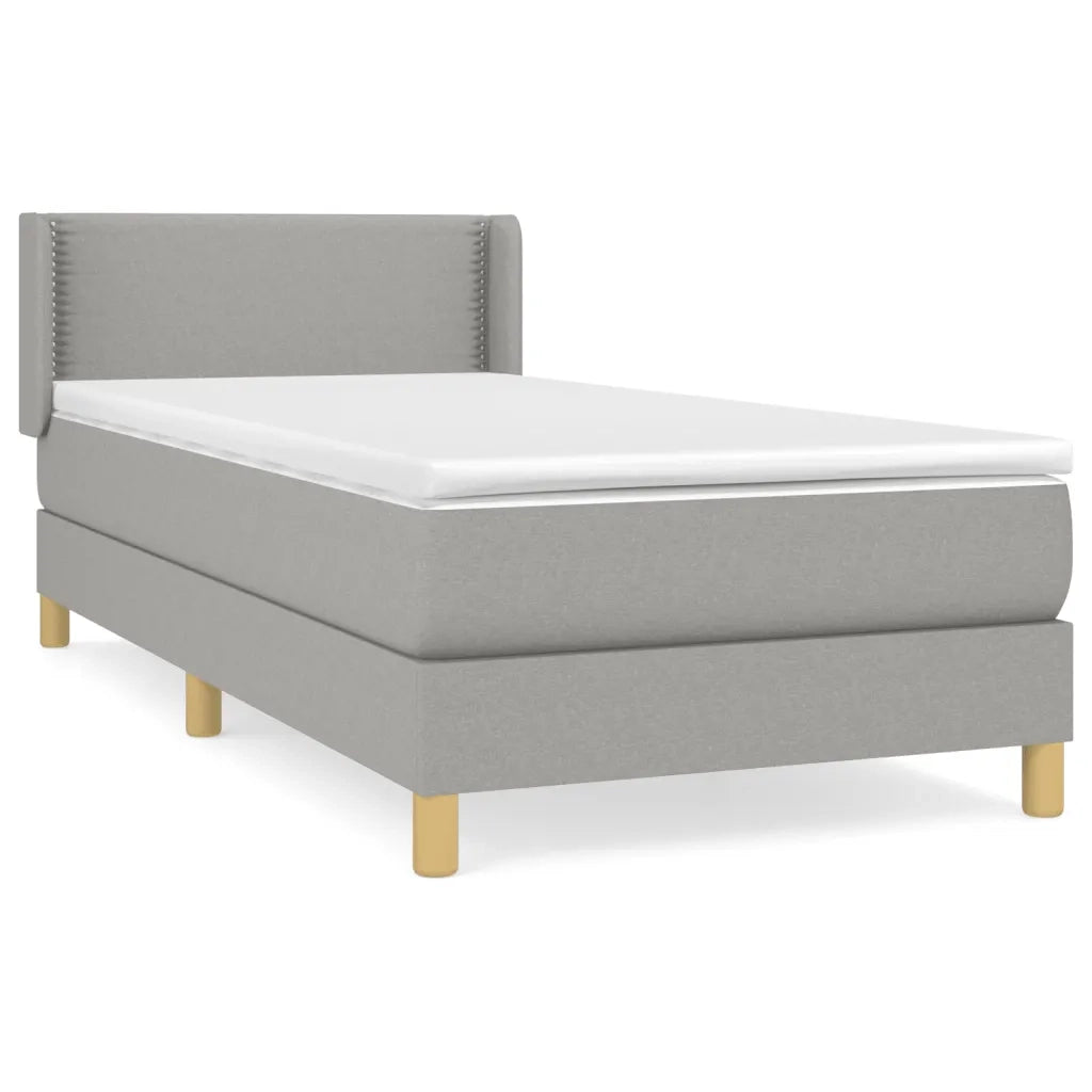 Giroletto a Molle con Materasso Grigio Chiaro 90x190 cm Tessuto 3130153