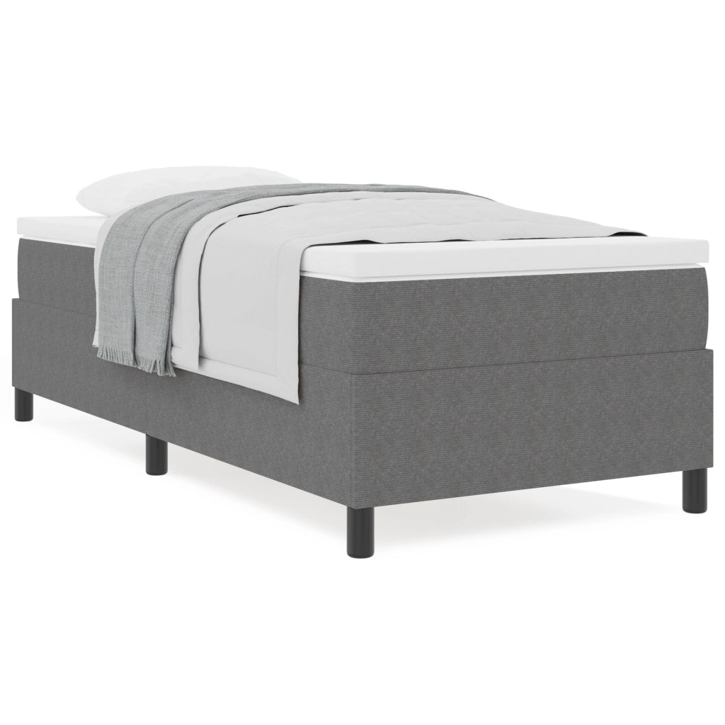 Letto a Box Spring con Materasso Grigio Chiaro Singolo Tessuto Corduroy