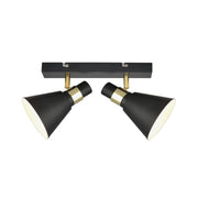Plafoniera/Applique Italux Biagio industriale nera 2xE14