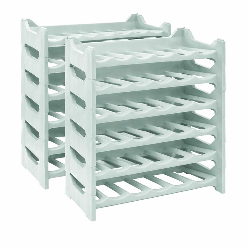SET 12 CANTINETTE MODULARE PER 72 BOTTIGLIE  IMPILABILE PORTA BOTTIGLIE DI COLORE VERDE CHIARO