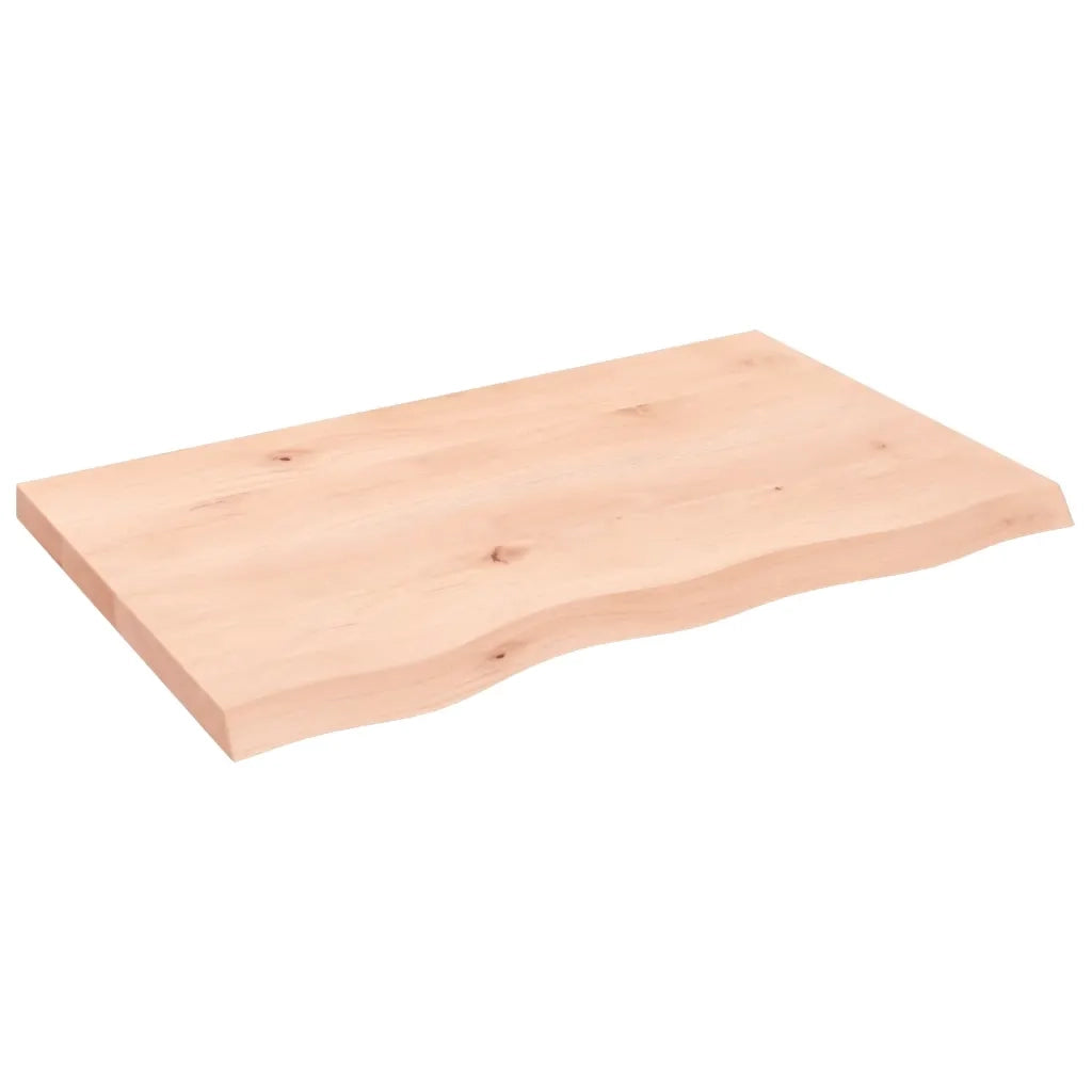 Ripiano a Parete 80x50x(2-4) cm Massello Rovere Non Trattato 363549