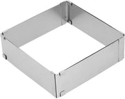 Forma di torta versatile - forma rettangolare - struttura per forno in acciaio inossidabile - per mousse/tiramisù - dimensione 16-28 cm
