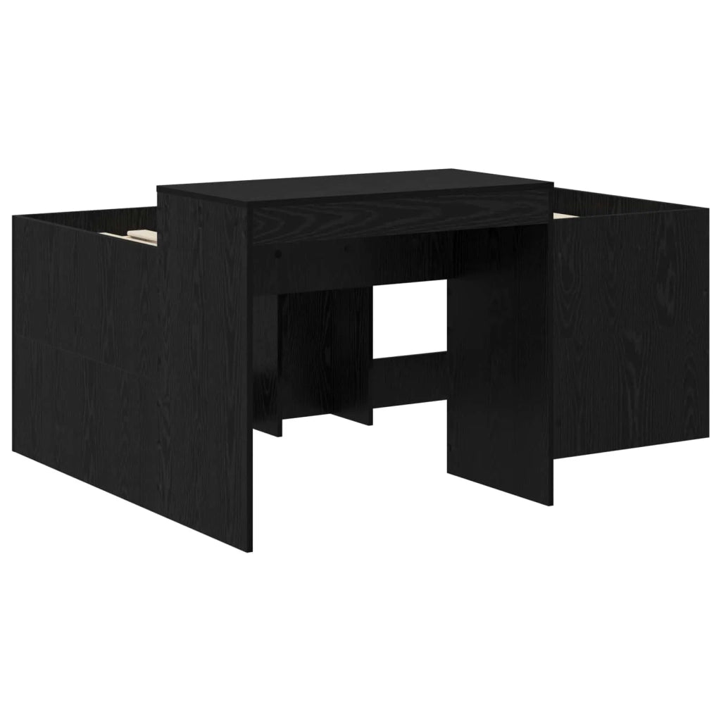 Letto alto per bambini con scrivania Nero Legno ingegnerizzato
