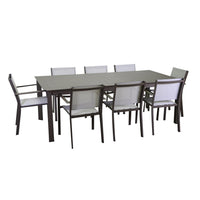 Tavolo Allungabile da Giardino 220/330x110xh76 cm in Alluminio El Paso Marrone