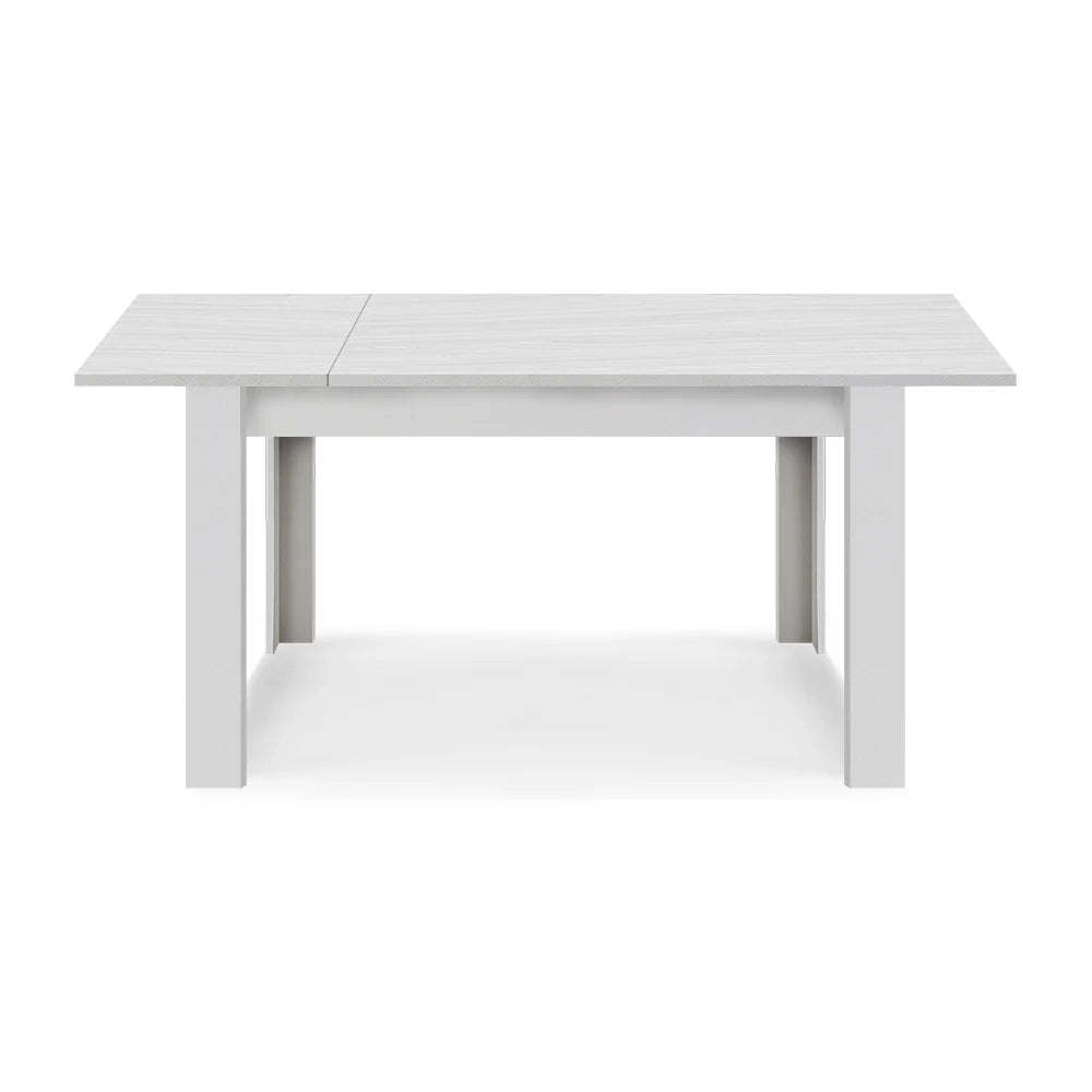 Tavolo allungabile da pranzo Bianco Frassino 130x80 fino a 170 cm modello N1 MADE IN ITALY design moderno ideale per cucina, soggiorno e sala da pranzo