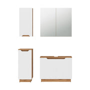 Vicco Set di mobili da bagno Rovere/bianco a strisce 4 parti