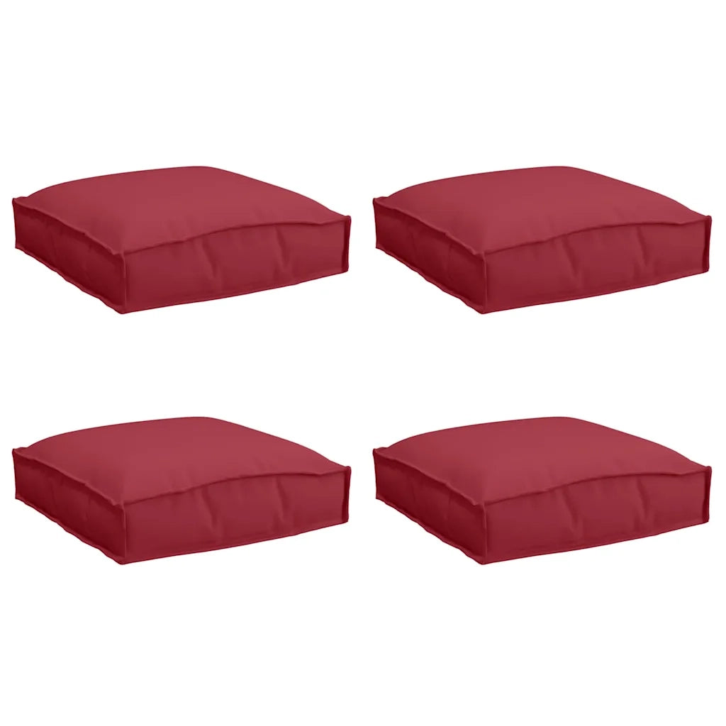 Cuscino 4 pcs Rosso Vino 40 x 40 x 8 cm Tessuto Oxford 42001594