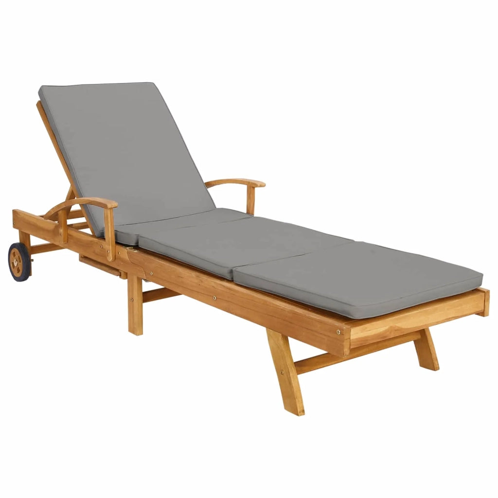 Lettino da sole 100% Poliestere Teak Solido