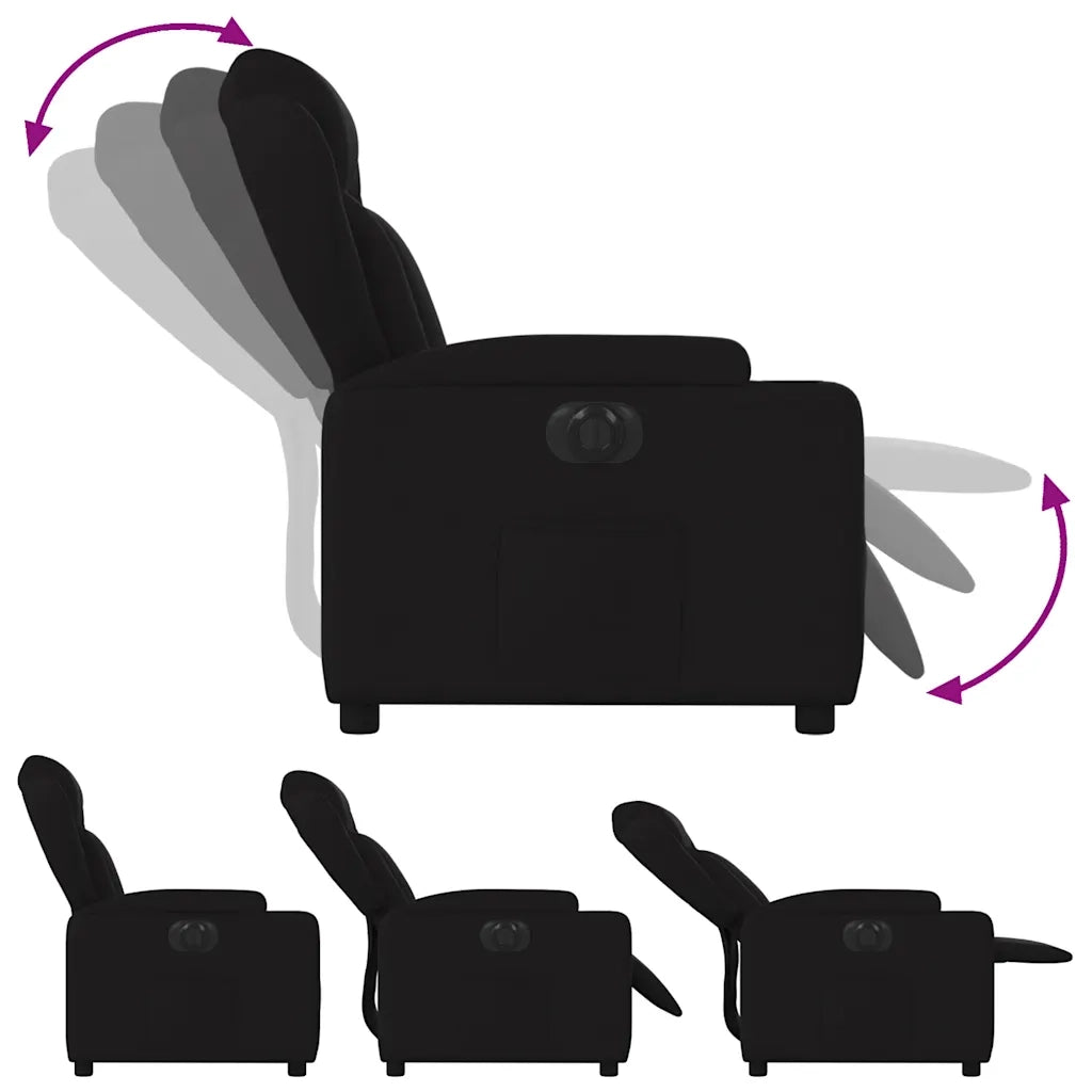 Poltrona | Sedia Relax Elettrica Reclinabile Nera in Tessuto