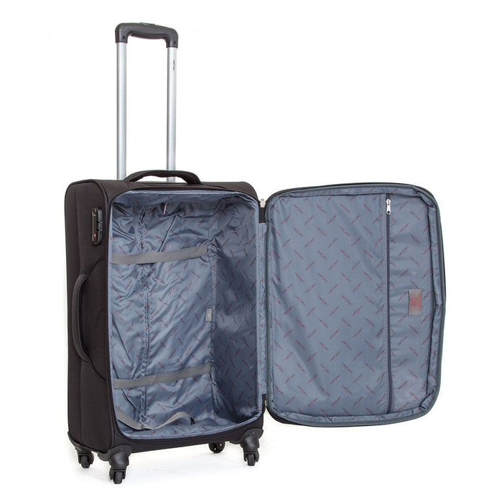 Trolley Valigia Media Morbida in Poliestere 4 Ruote TSA Ravizzoni Matisse Nero