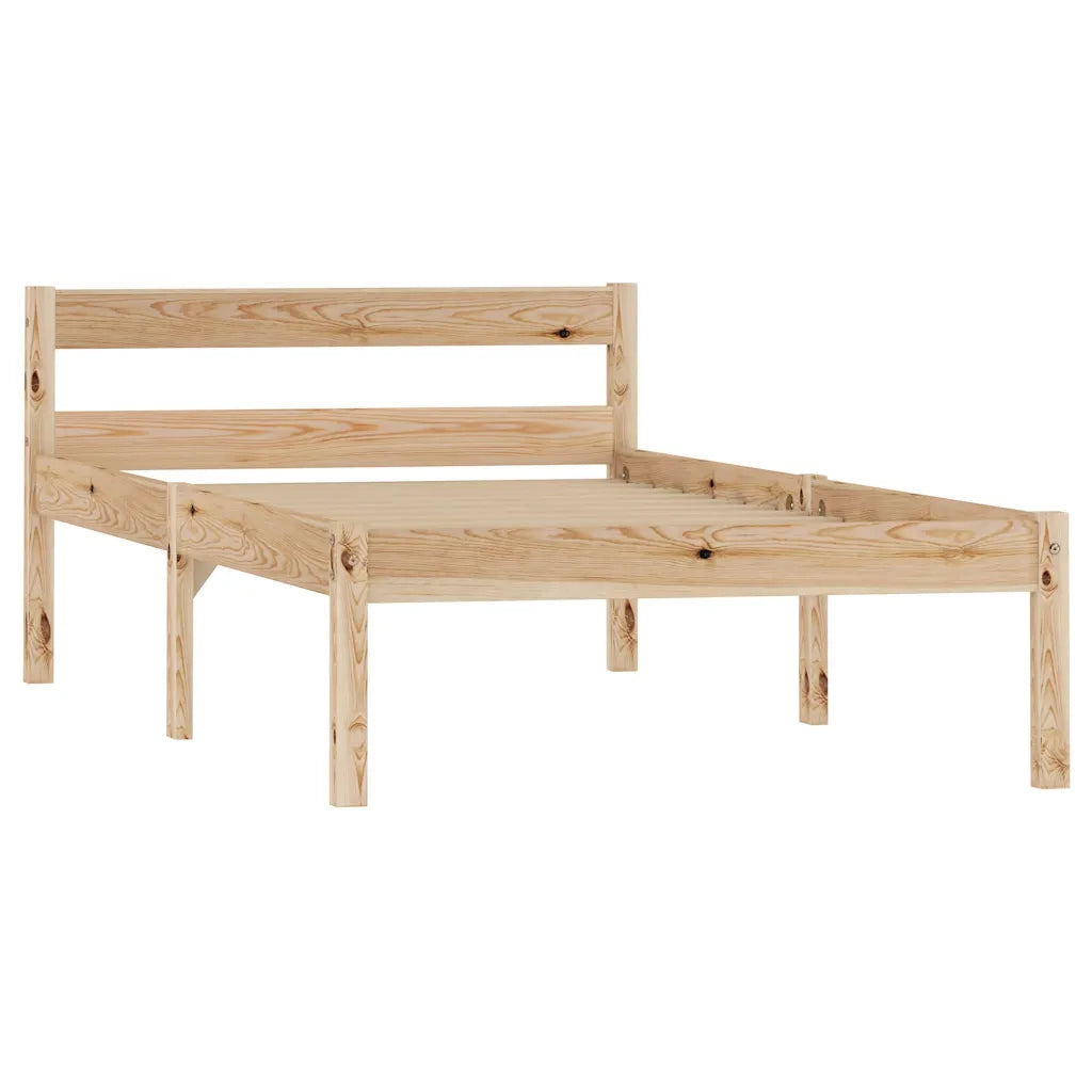 Letto singolo | Letto per adulti | Giroletto senza Materasso 100x200 cm in Legno Massello di Pino