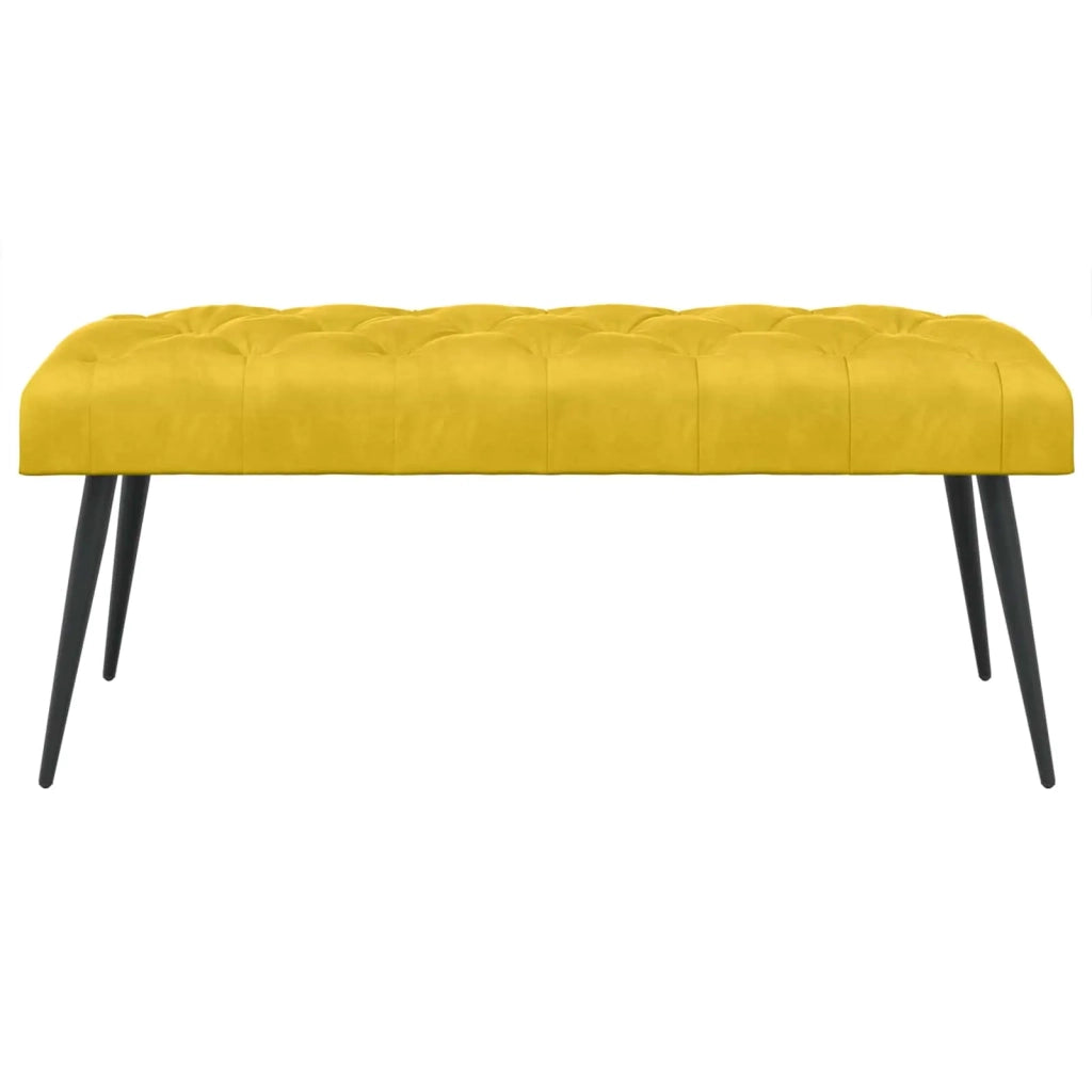 Panchina con bottoni imbottiti Giallo 110 x 40 x 46 cm Velluto 42038578
