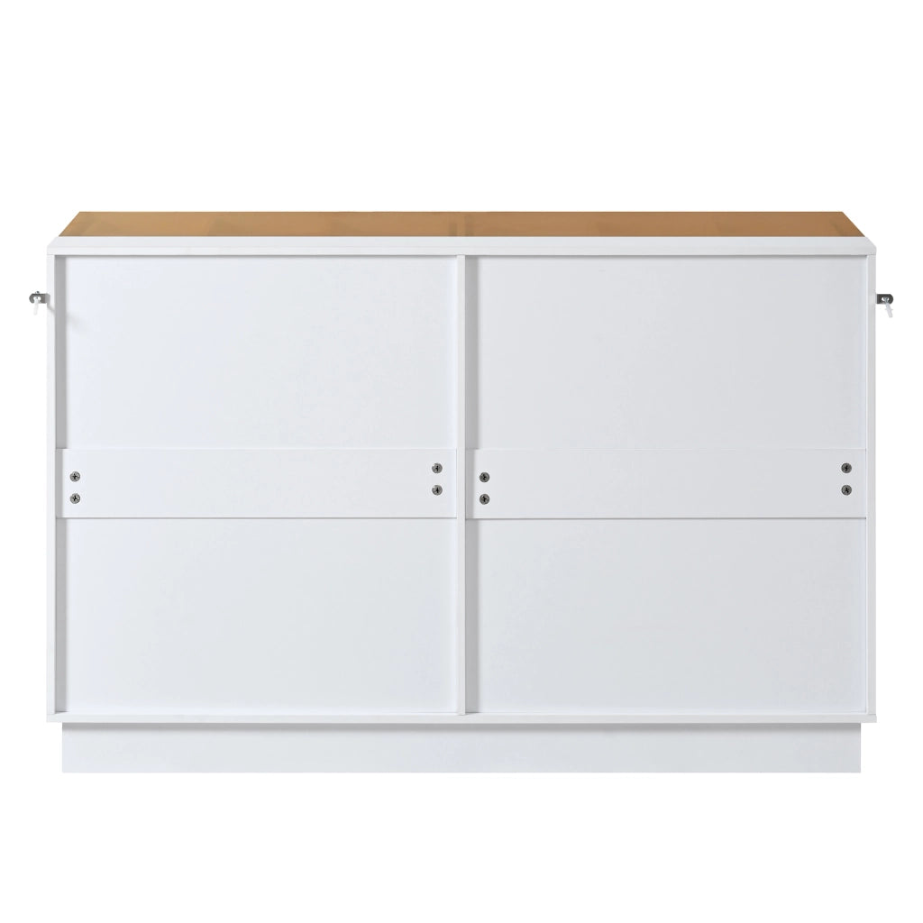 Cassettiera con 6 Cassetti e Ante in Vetro ¨C Xylo ¨C Bianco, 120x40x78