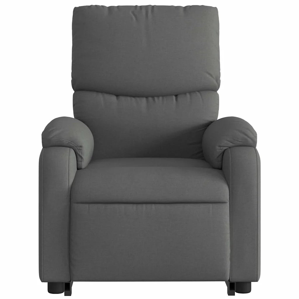 Poltrona | Sedia Relax Alzapersona Reclinabile Grigio Scuro in Tessuto