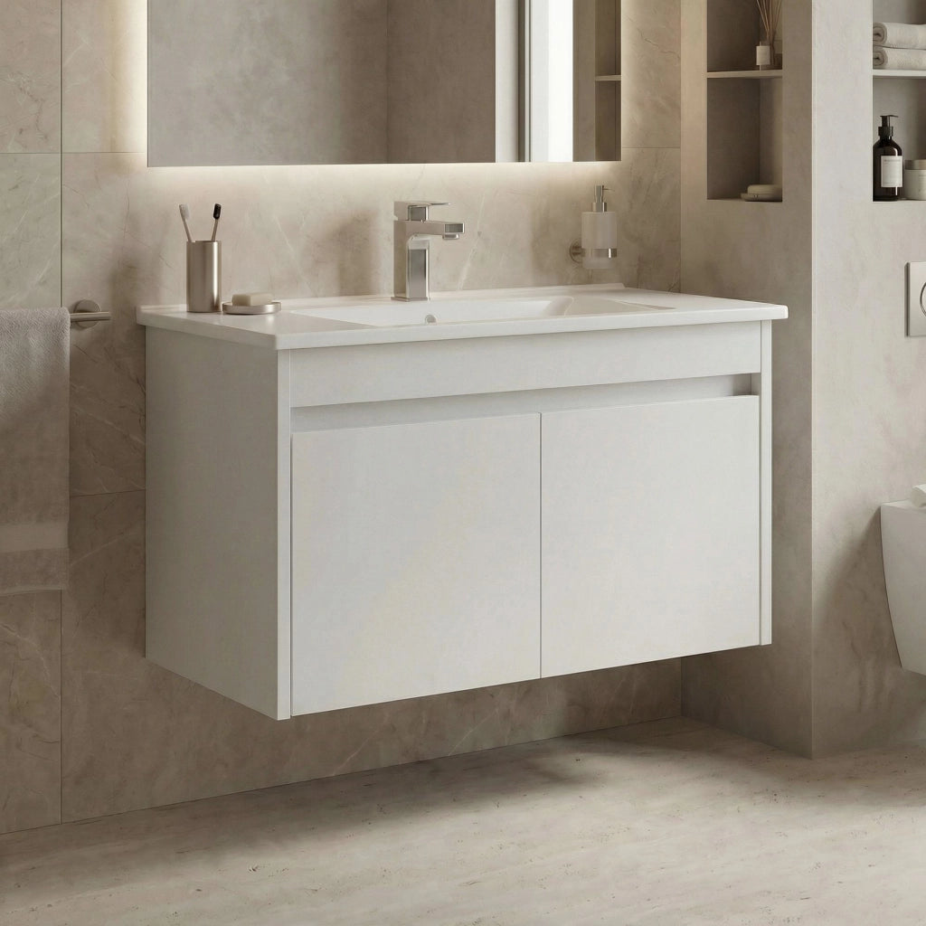 Mobile lavabo "Side 85 v2" - 85 x 45 x 52 cm - Bianco opaco