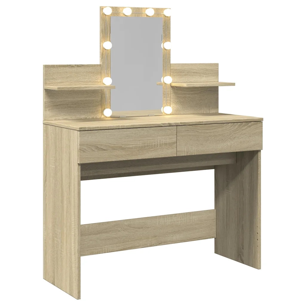Toeletta con LED Rovere Sonoma 100x40x130 cm 848201