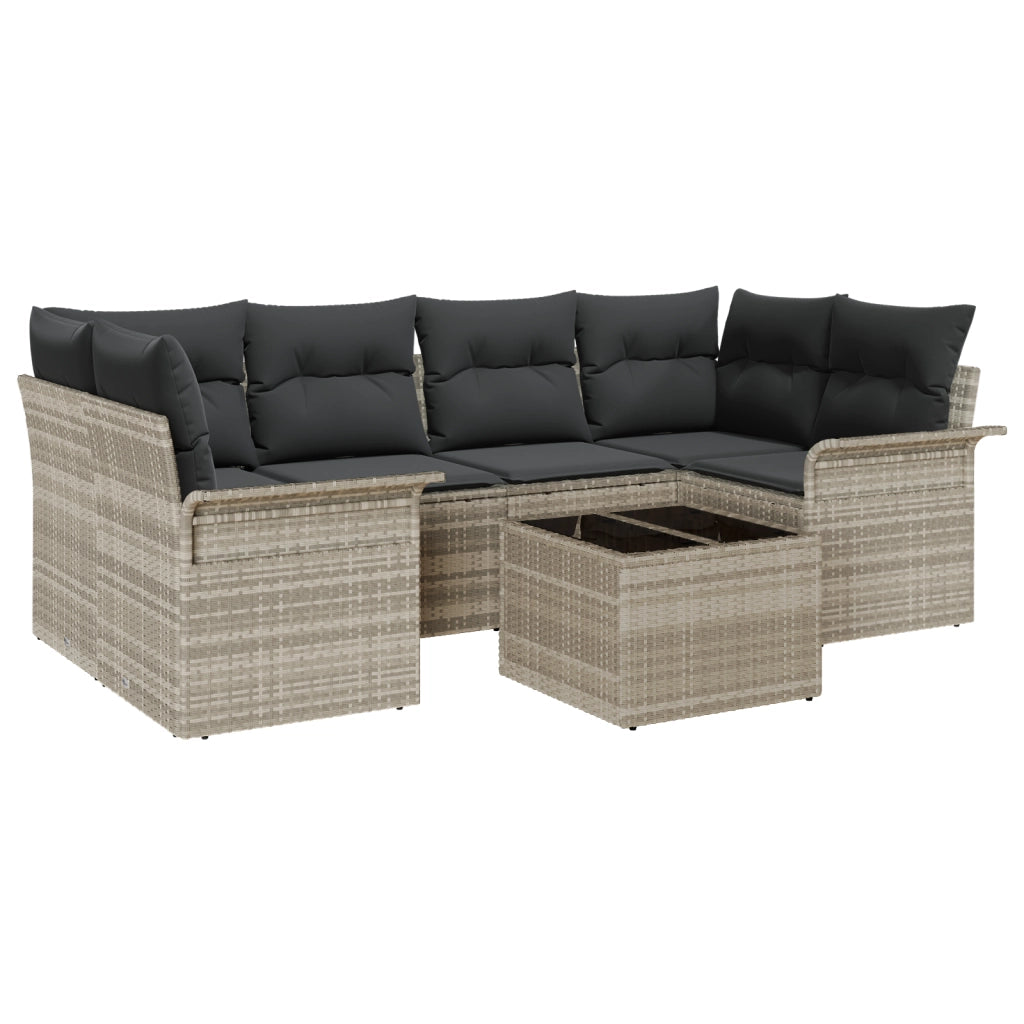 Set di Divani da Giardino  con Cuscini Grigio Chiaro