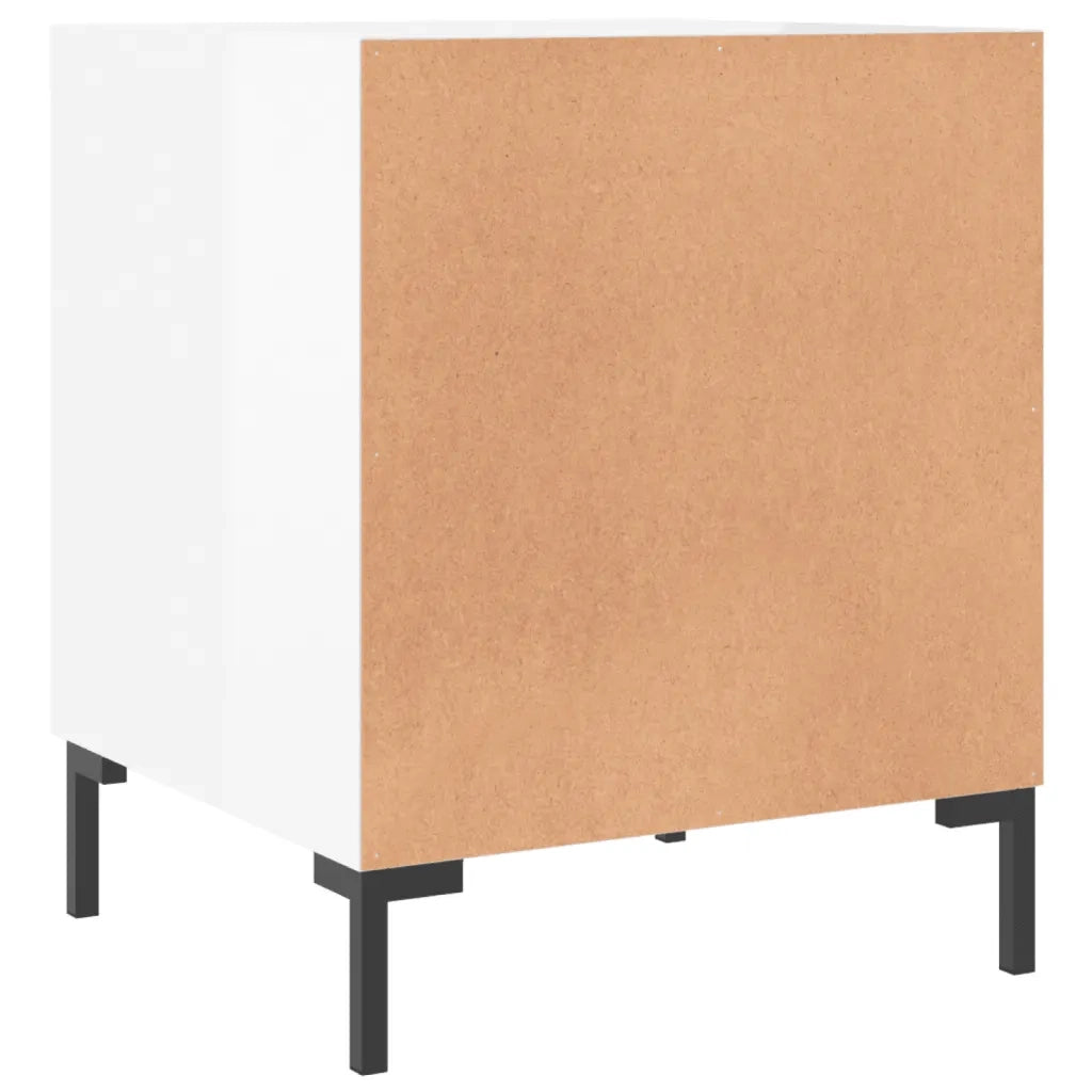 Comodini 2 pz-Set di 2 Tavolino da notte Bianco Lucido 40x40x50 cm in Legno Multistrato 493557