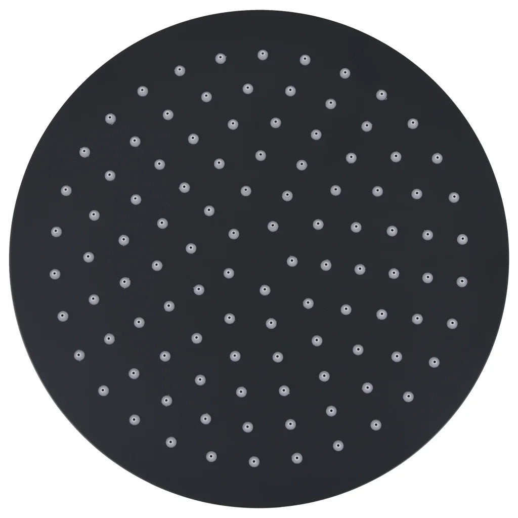 Testa Doccia a Pioggia in Acciaio Inox 25 cm Rotonda Nera 147691