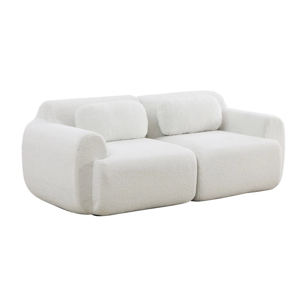 Divano Modulare in Tessuto Chenille ¨C MINIMAL ¨C Avorio, Morbido, Antiscivolo