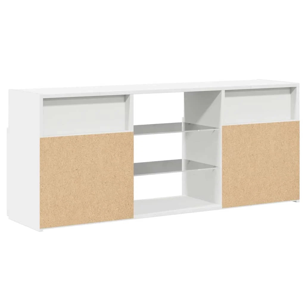 Mobile TV multimediale scaffale TV credenza mobile TV sala da pranzo soggiorno camera da letto con luci LED 120 x 30 x 50 cm bianco 02_0026513