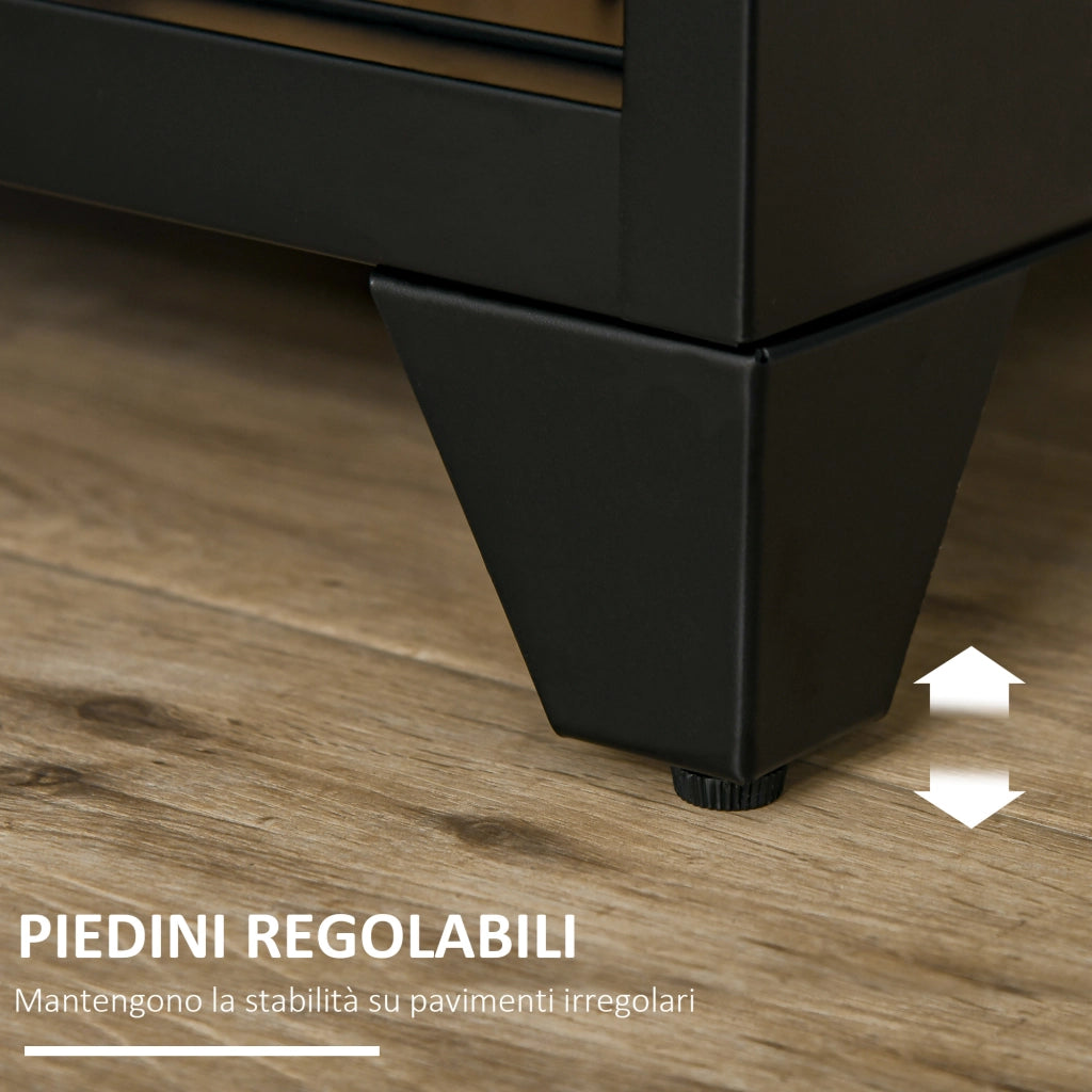 Easycomfort Armadietto Metallico Stile Industriale a un'Anta per Ingresso e Camera, 43x50x180cm, Nero