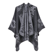 Sciarpa da donna, scialle, in cashmere, spesso, caldo, reversibile, mantellina divisa