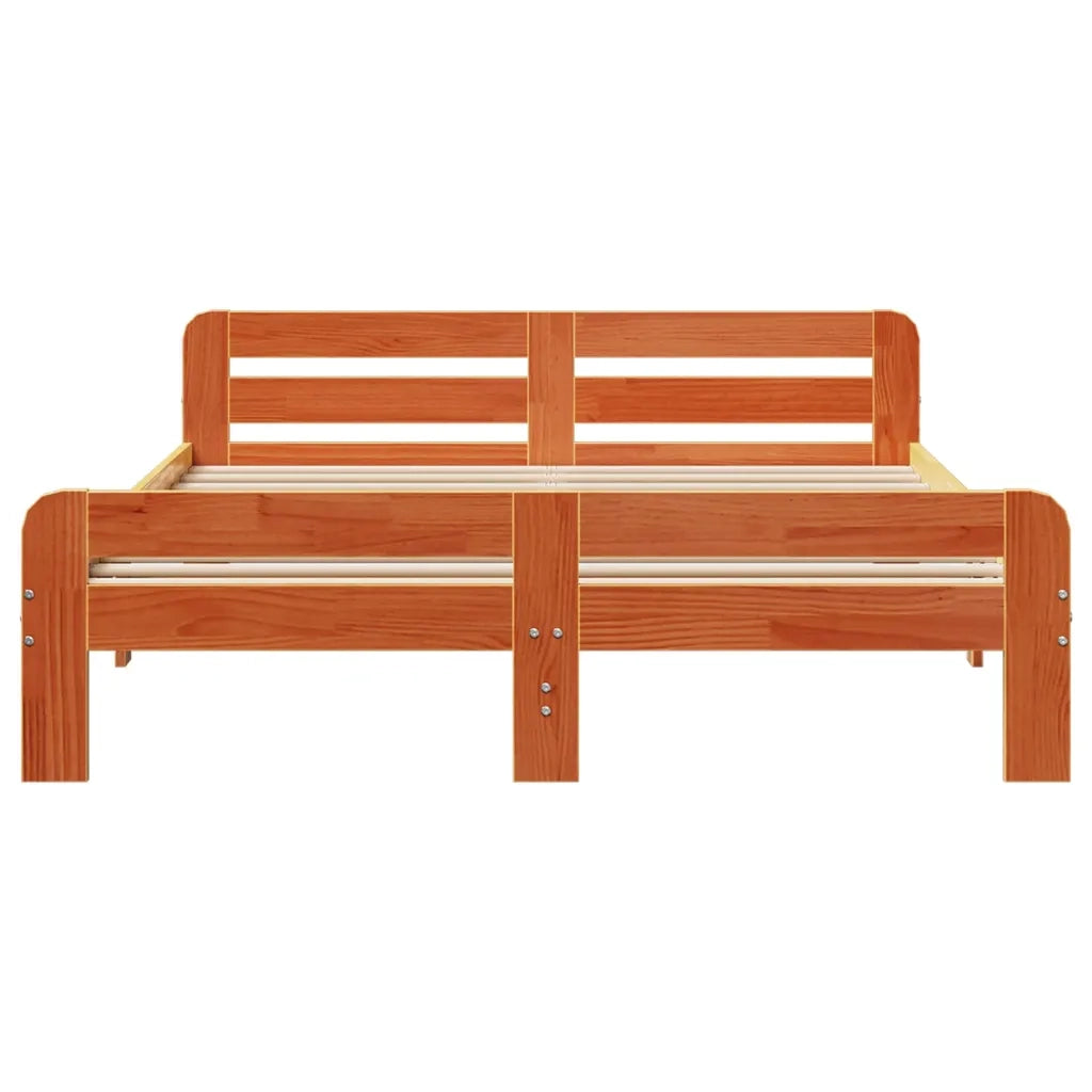 Letto senza Materasso Marrone Cera 160x200 cm in Legno di Pino 855468