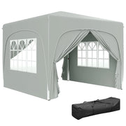 GAZEBO DA GIARDINO 3X3M PIEGHEVOLE CON ALTEZZA REGOLABILE, PROTEZIONE UPF50+ E BORSA GRIGIO CHIARO