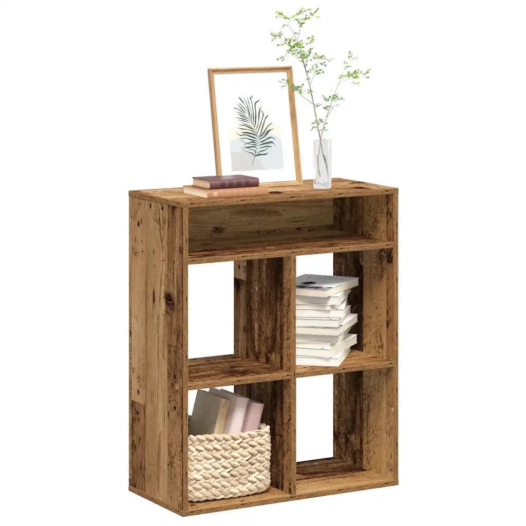 Libreria-Scaffale per Libri-Mobile di Stoccaggio Legno Antico 66x31x80 cm in Legno Multistrato