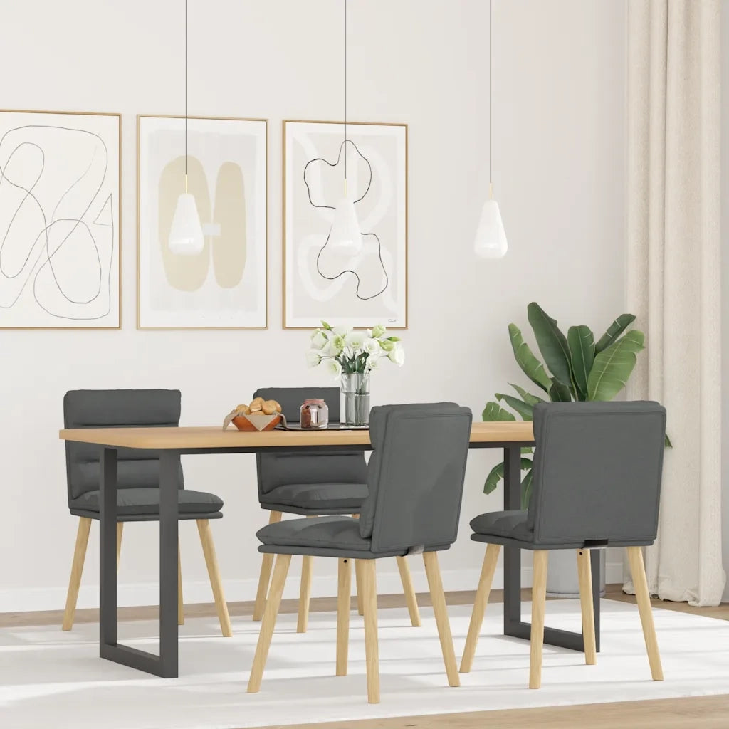 Sedie da Pranzo 4 pz Grigio Scuro in Tessuto 3315394