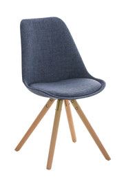 Sedia Pegleg in tessuto gambe tonde blu,natura