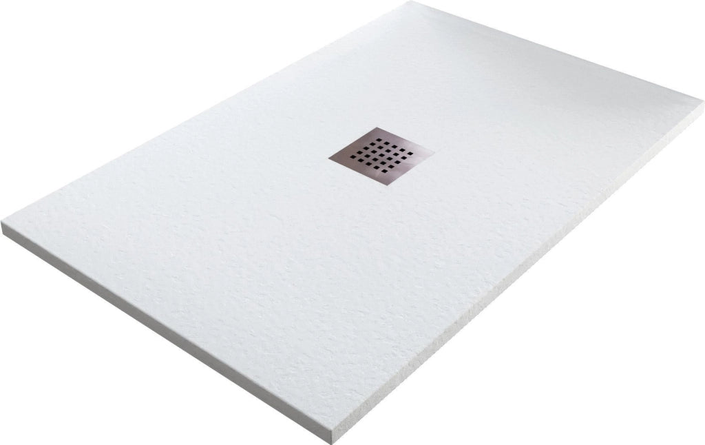 Piatto Doccia in Pietra 90x170 cm Bonussi Ardesia Stone Central Bianco