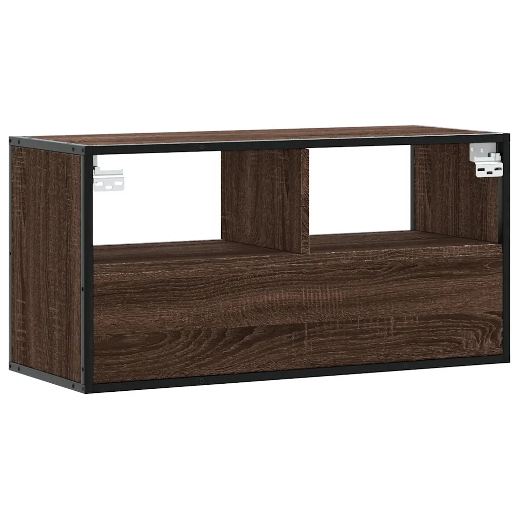 Mobile TV Rovere Marrone 80x31x39,5cm Legno Multistrato Metallo 848928