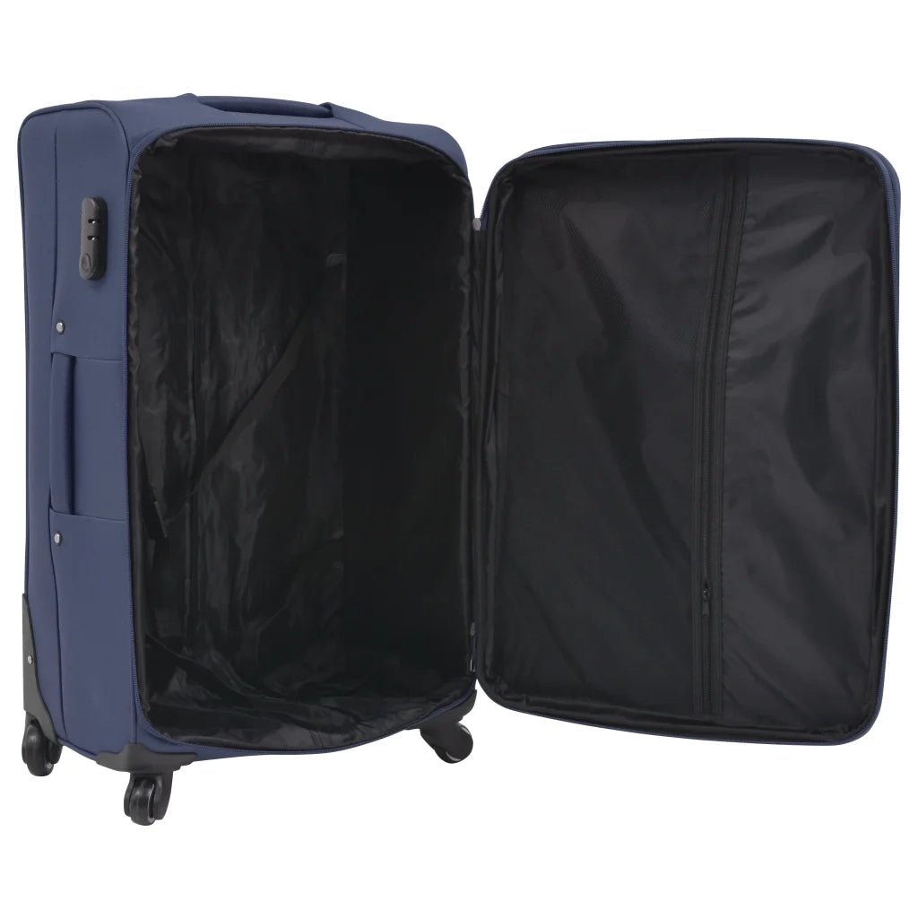 3 pz Set di Valigie Trolley Morbide Blu Marino CFW9943578