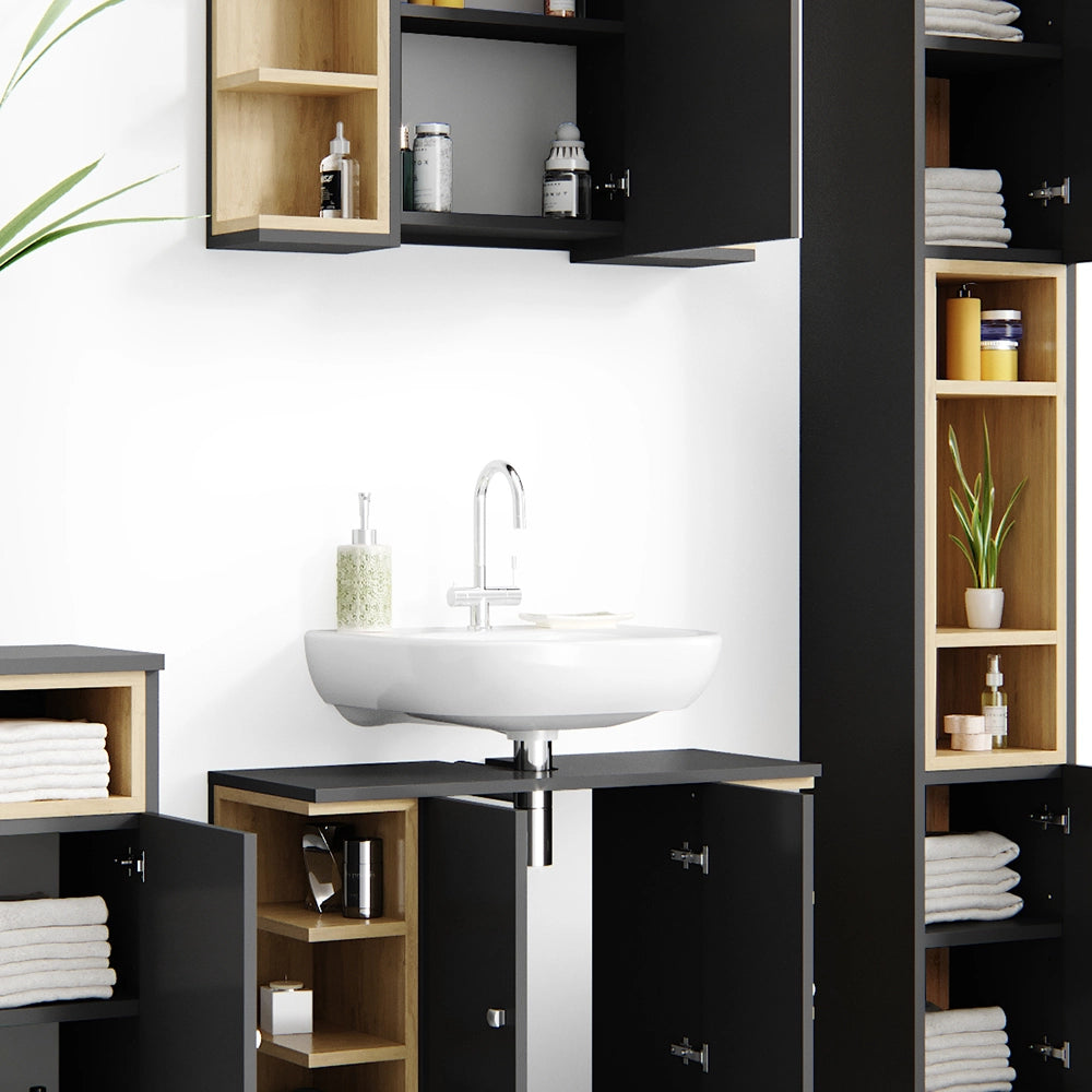 Vicco Set mobili bagno Antracite 4 parti