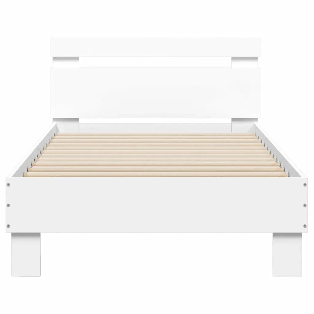Giroletto con Testiera Bianco 75x190 cm in Legno Multistrato