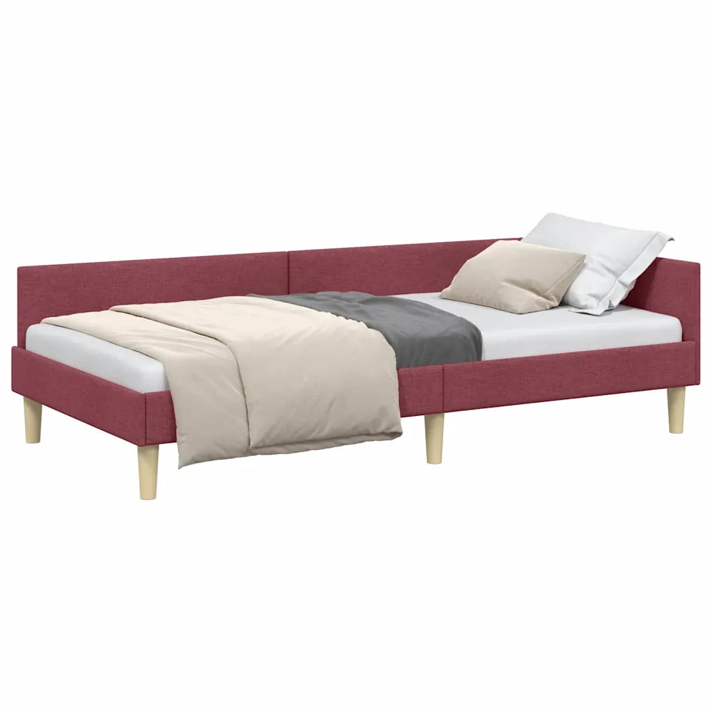 vidaXL Struttura Letto Angolare Altro Rosso vino 90 x 190 cm