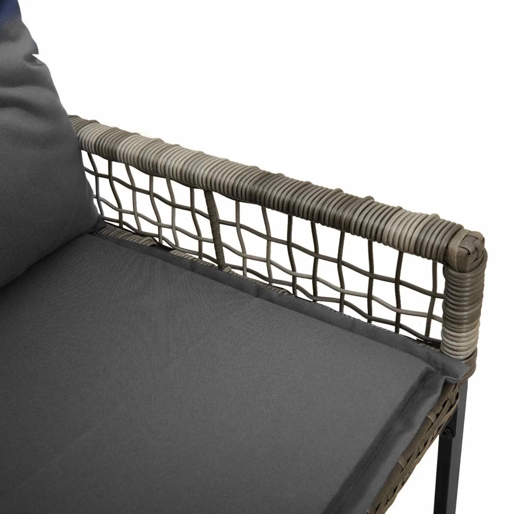 Panchina da esterno Grigio 118 x 55 x 82 cm Rattan PE e Tessuto 42025179
