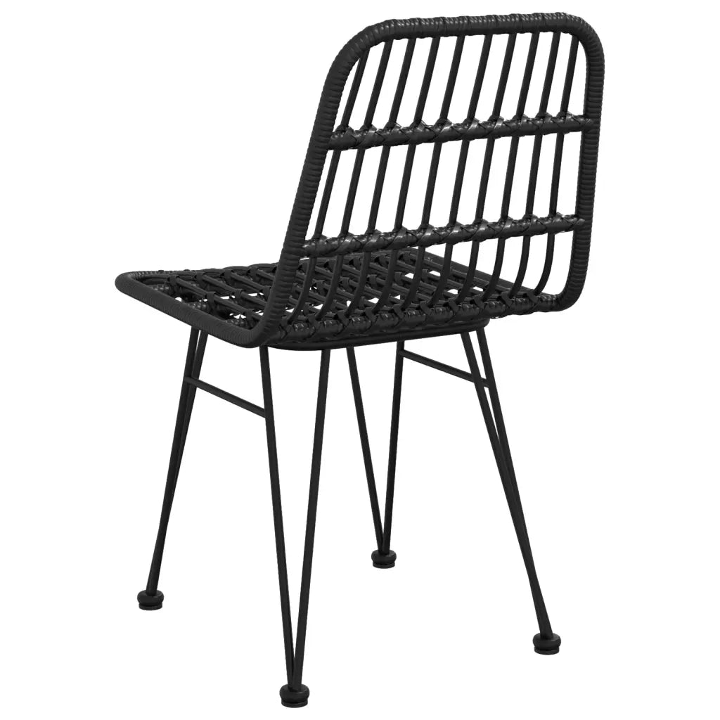 Sedie da Giardino 2pz Nere 48x62x84 cm Rattan PE cod mxl 16630