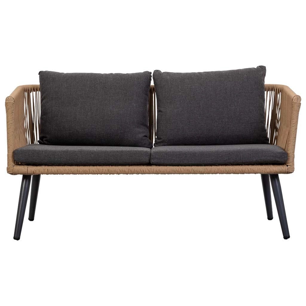 Set tavolo, divano e 2 poltrone marrone 90x50x42,65x70x69,136x70x68