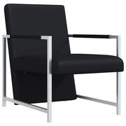 Poltrona | Sedia Relax con Gambe Cromate Nera in Similpelle