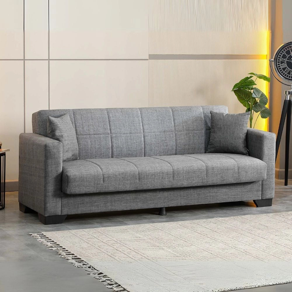 Divano letto contenitore Moon 3 posti in tessuto Internobase 11 grigio