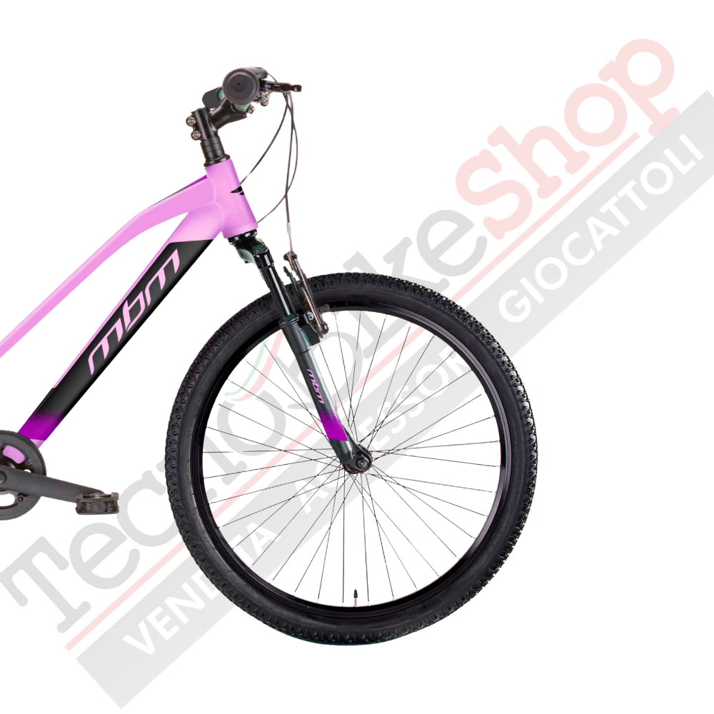 Bicicletta MTB da Ragazza MBM District 24" con Cambio 7 Velocità-Rosa