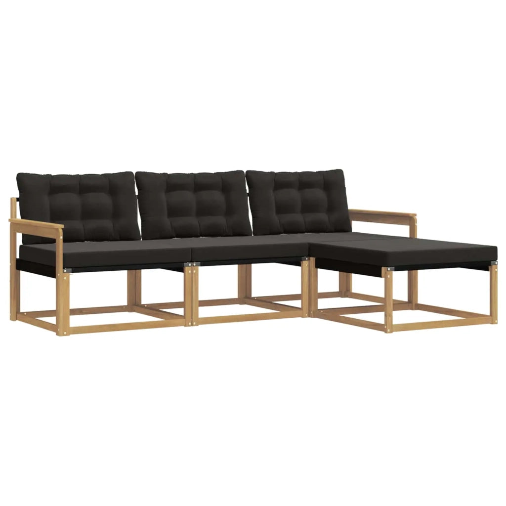 Set di divani da esterno 4 pz Bianco e Nero 3388558