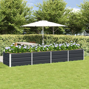 Fioriera Antracite 320 x 80 x 45 cm Acciaio