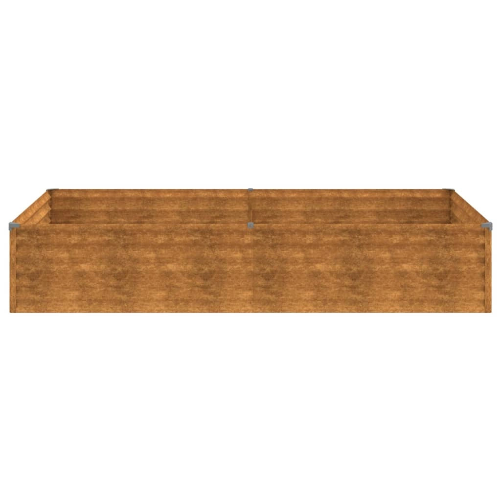 Fioriera rialzata per piante fiori patio giardino 195 x 100 x 36 cm acciaio corten marrone 02_0039387